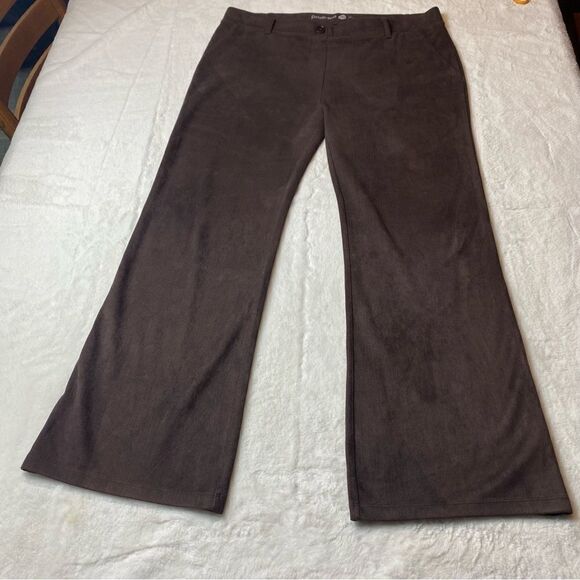 Betabrand Pants - Betabrand Brown Faux Suede Dress Pant Yoga Pants Size XL Petite